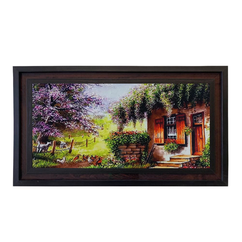 تابلو فرش ماشینی مدل خانه ویلایی کد 8837