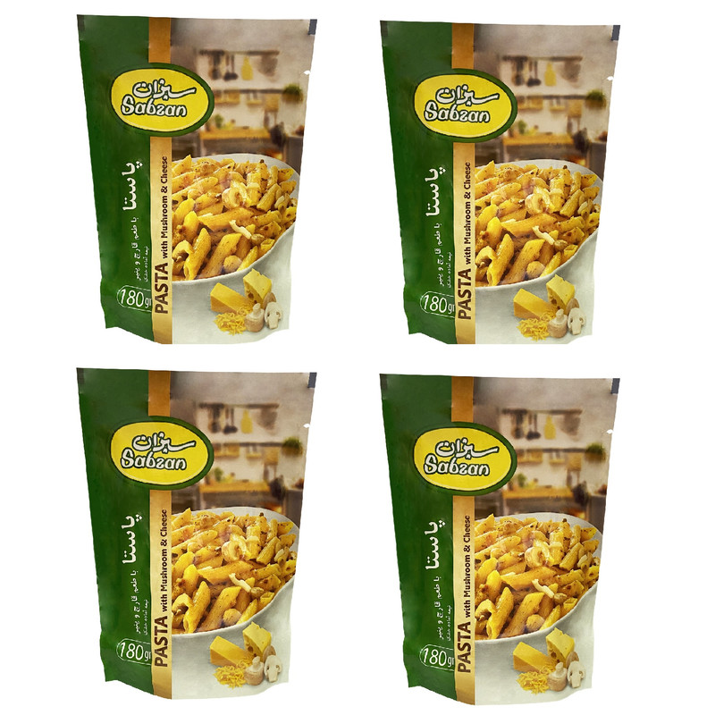 پاستا با طعم قارچ و پنیر سبزان - 180 گرم بسته 4 عددی