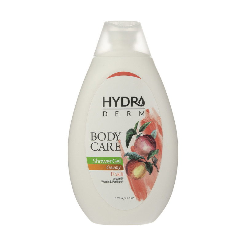 شامپو بدن کرمی هیدرودرم مدل Peach مناسب انواع پوست حجم 500 میلی لیتر