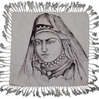 رومیزی چاپ دستی مدل نقاشی چهره