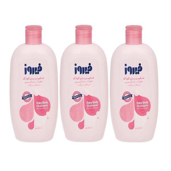 شامپو بدن فیروز مدل گیاه گوار حجم 450 میلی لیتر مجموعه 3 عددی