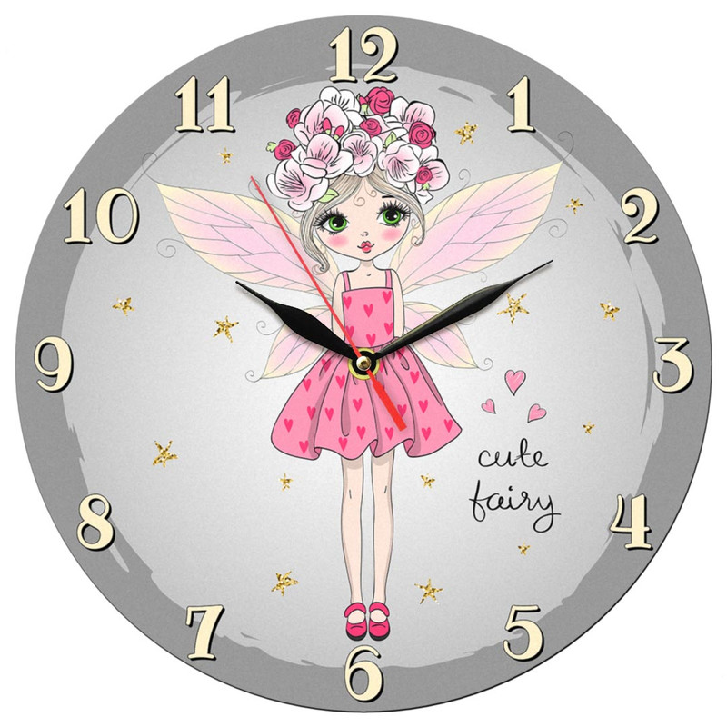 ساعت دیواری کودک طرح پری کد 1374K