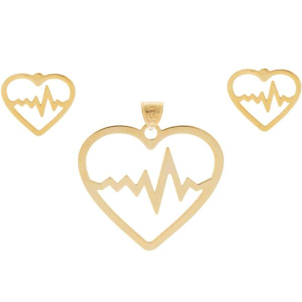 خرید و قیمت نیم ست طلا 18 عیار زنانه مرجان مدل 0865