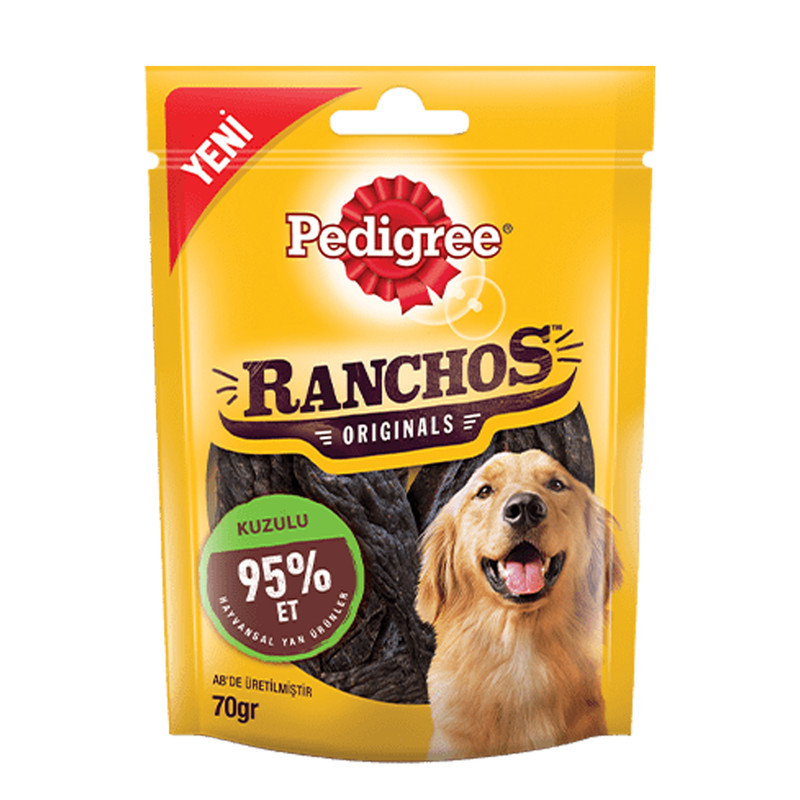 تشویقی سگ پدیگری مدل RANCHOS LAMB وزن 70 گرم