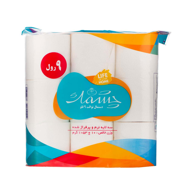 دستمال توالت چشمک مدل Life Home بسته 9 عددی