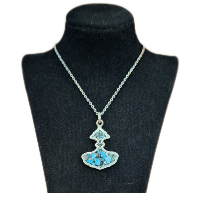 گردنبند نقره زنانه مدل فیروزه کوب کد ZIF70