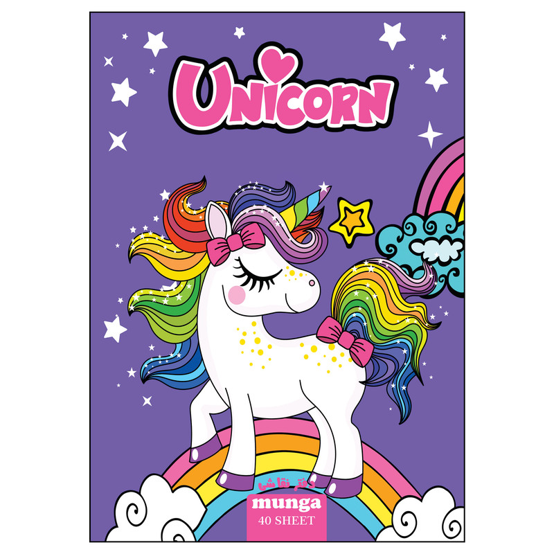 خرید و قیمت دفتر نقاشی 40 برگ مونگا مدل اسب تکشاخ