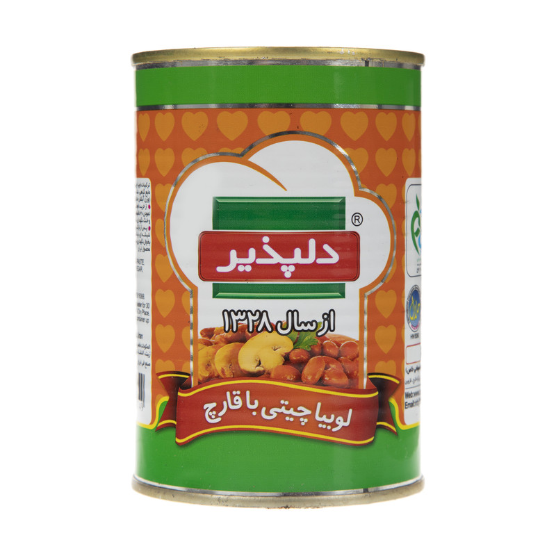 خرید و قیمت کنسرو لوبیا چیتی با قارچ دلپذیر - 420 گرم
