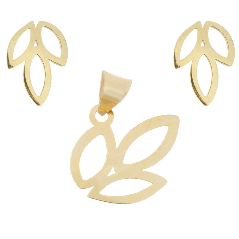 نیم ست طلا 18 عیار زنانه طرح گل کد SG564