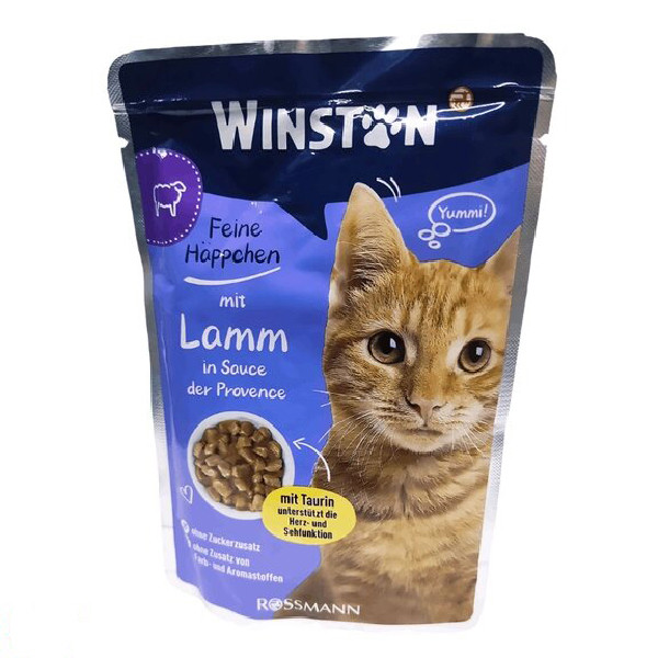 پوچ گربه وینستون مدل سسی طعم بره وزن 100 گرم