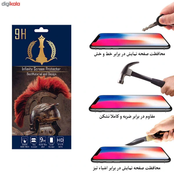 محافظ صفحه نمایش اینفینیتی مدل A20 مناسب برای گوشی موبایل سامسونگ GALAXY A20 به همراه محافظ پشت گوشی و محافظ لنز دوربین