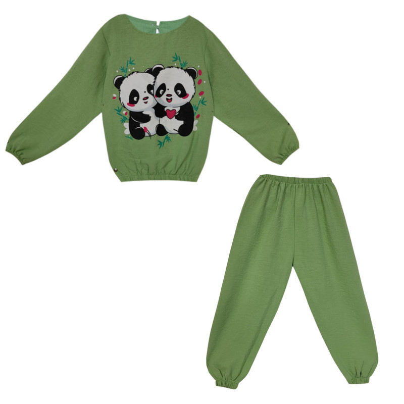 خرید و قیمت ست بلوز و شلوار دخترانه مدل ابر وبادی پاندا کد 3