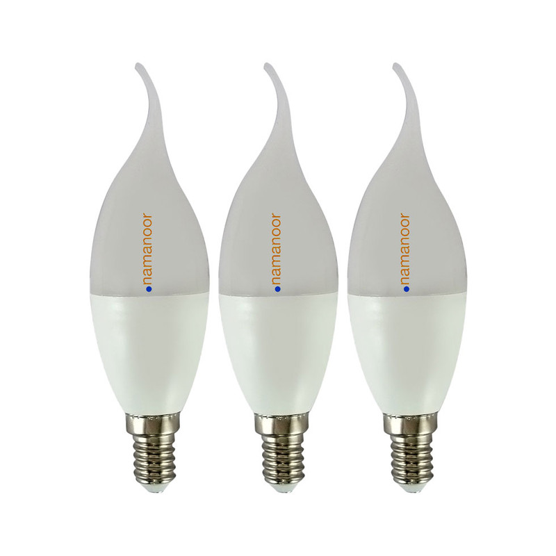 لامپ ال ای دی 5 وات نمانور مدل اشکی پایه E14 بسته 3 عددی