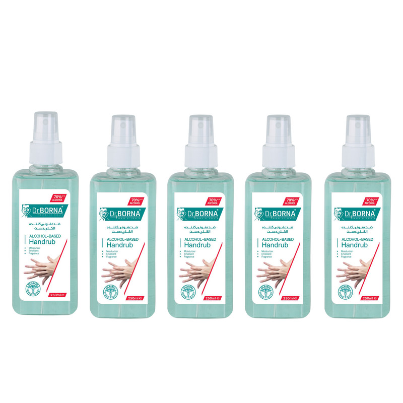 محلول ضدعفونی کننده دکتر برنا مدل Handrub حجم 250 میلی لیتر بسته 5 عددی