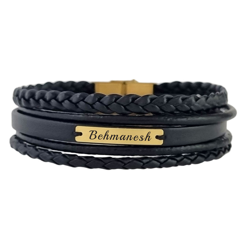 خرید و قیمت دستبند طلا 18 عیار مردانه لیردا مدل اسم بهمنش 13401