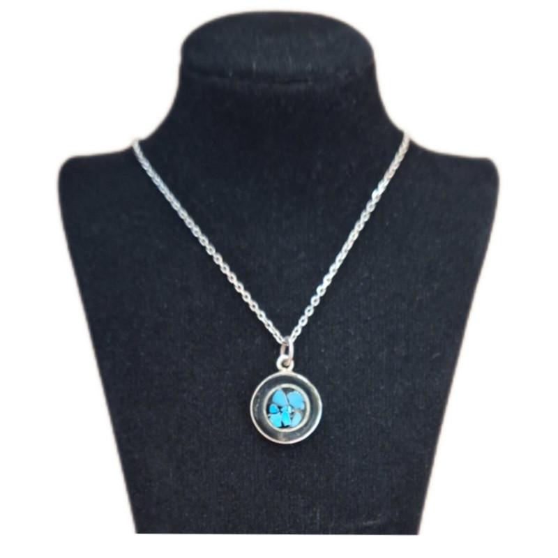 گردنبند نقره زنانه مدل فیروزه کوب کد ZIF62