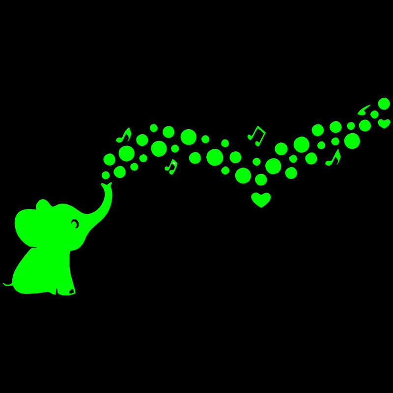 استیکر دیواری کودک مدل شبنما طرح فیل خواننده