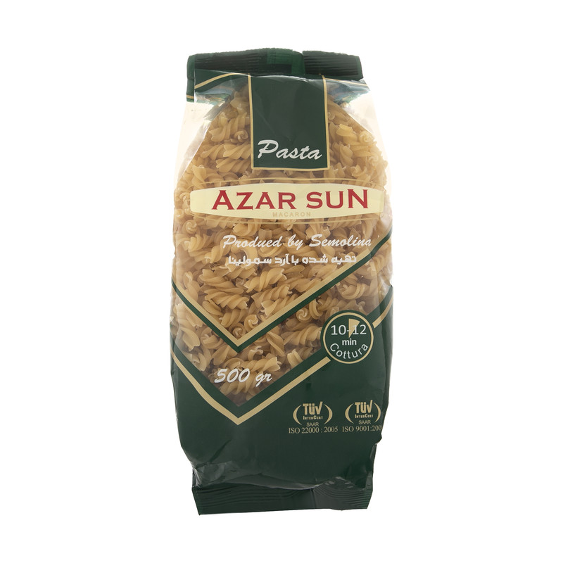 خرید و قیمت ماکارونی پیچی آذر سان - 500 گرم