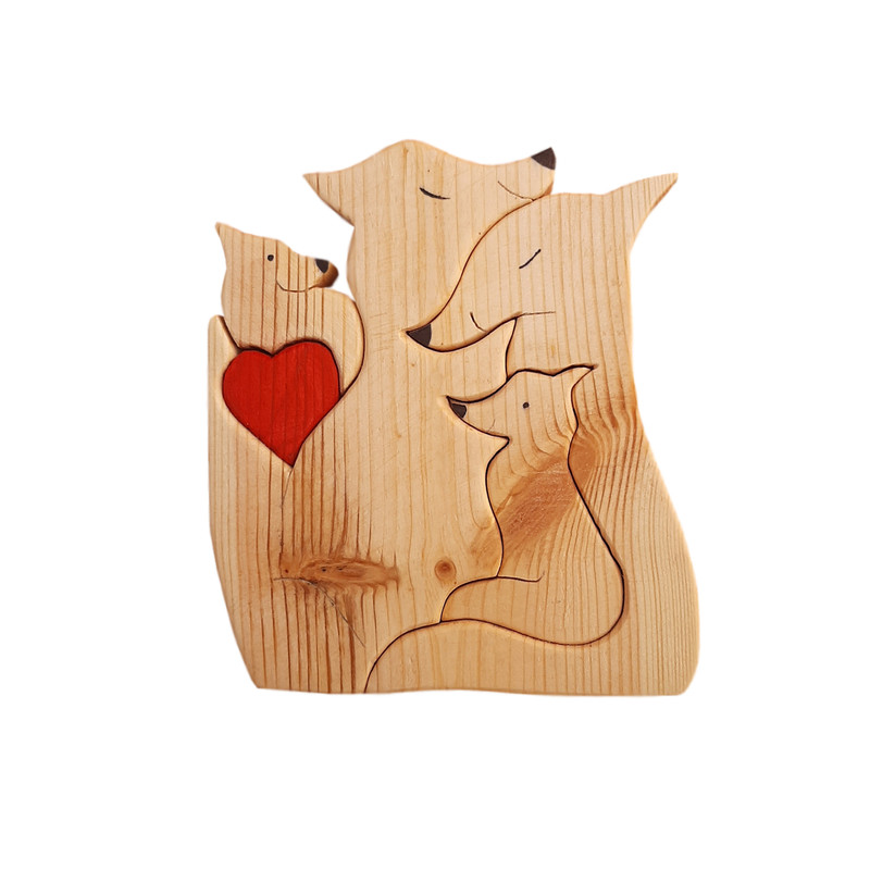 پازل 5 تکه مدل خانواده روباه مهربون