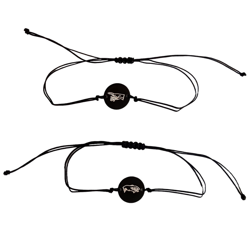 دستبند مدل دوستی دست طرح آفرینش میکل آنژ بسته 2 عددی