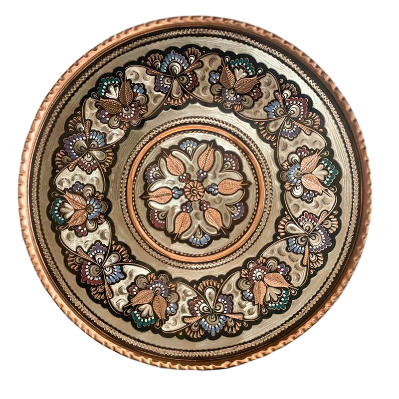 دیس مسی مدل میناکاری لب کنگره ای سیاه قلم کد 0186