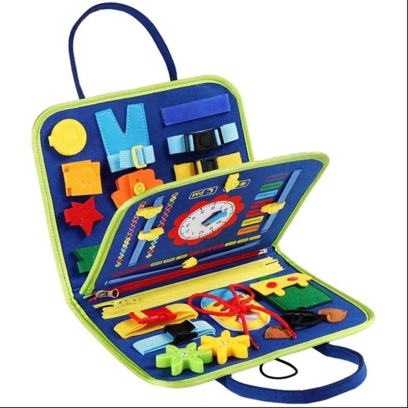 بازی آموزشی سمید مدل کیف دست ورزی پارچه ای طرح حروف انگلیسی و دایناسور