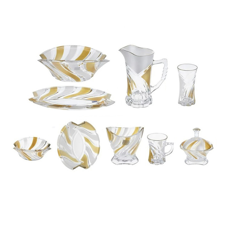 سرویس پذیرایی 30 پارچه سیلیکا مدل مارکز طلایی