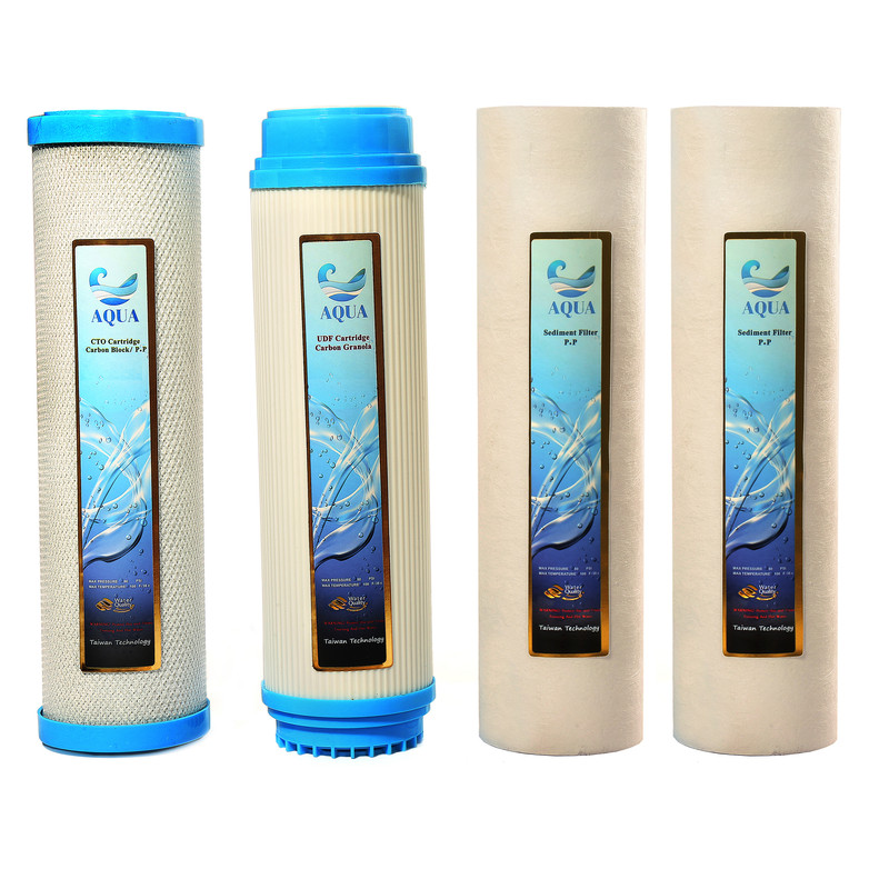 خرید و قیمت فیلتر دستگاه تصفیه آب آکوا مدل AQUA-F4s مجموعه 4 عددی