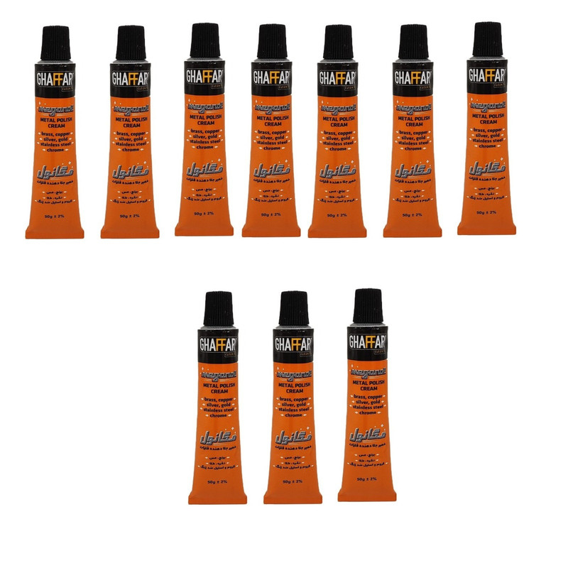 خمیر جلا دهنده فلزات غفاری مدل مگانول وزن 50 گرم بسته 10 عددی