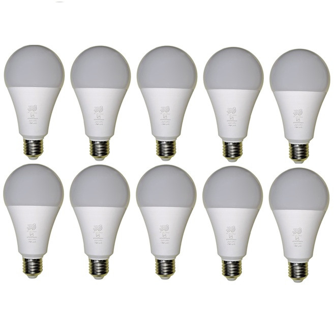 لامپ اس ام دی 20 وات پارس شهاب مدل زمرد پایه E27 مجموعه 10 عددی