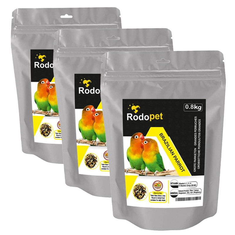 غذای طوطی برزیلی ردوپت مدل BPR800 وزن 800 گرم بسته بندی 3 عددی