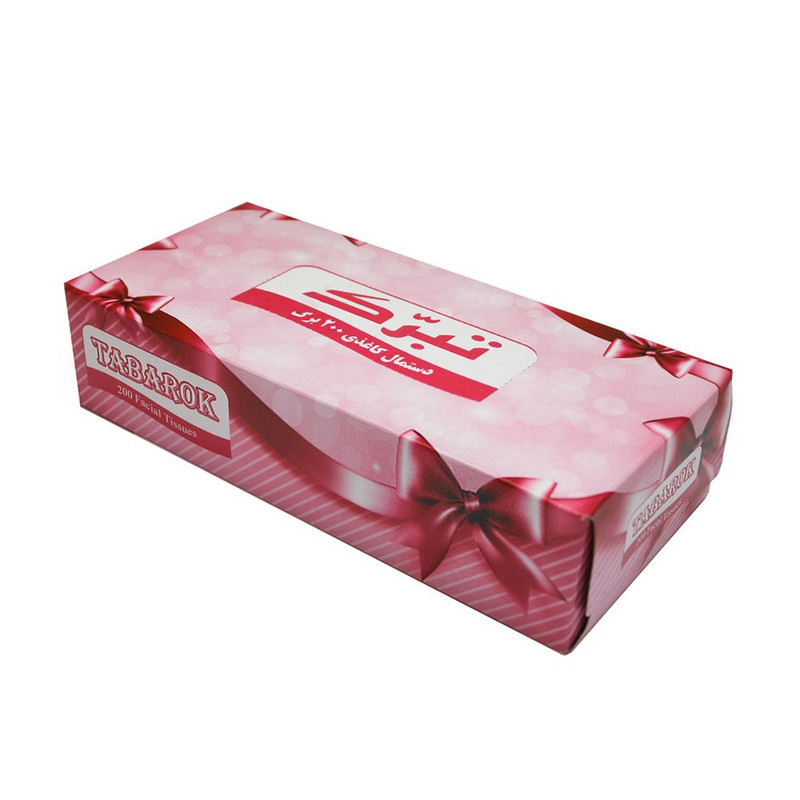 دستمال کاغذی 100 برگ تبرک مدل پاپیون بسته 6 عددی