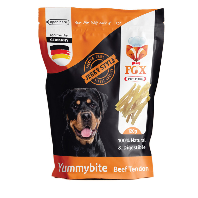 تشویقی سگ فاکس پت فود مدل یامی بایت زردپی گاو کد P1015 وزن 120 گرم