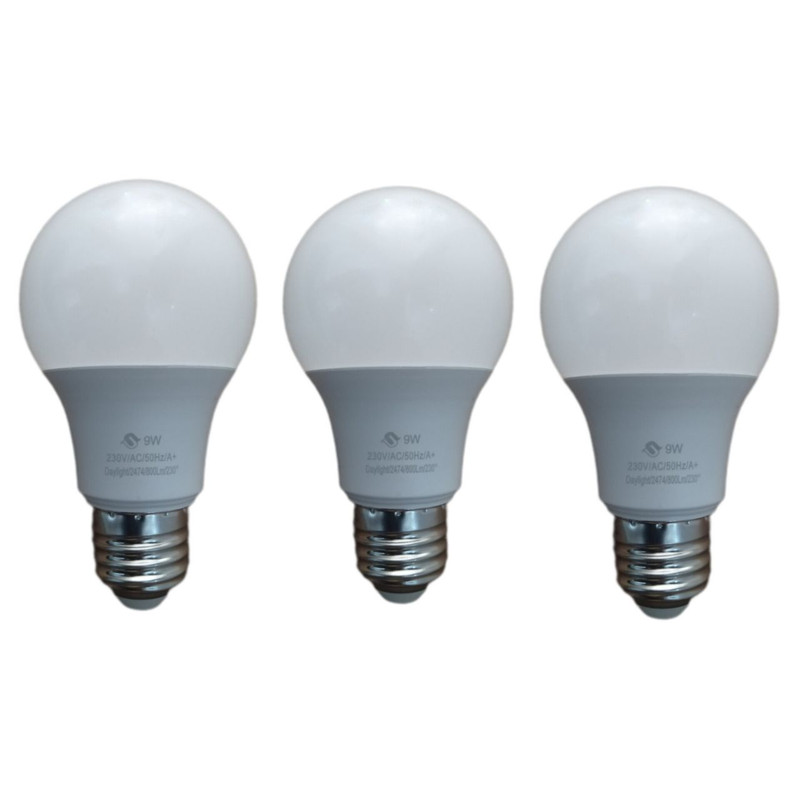 لامپ اس ام دی 9 وات پارس شوان مدل حبابی پایه E27 بسته 3 عددی