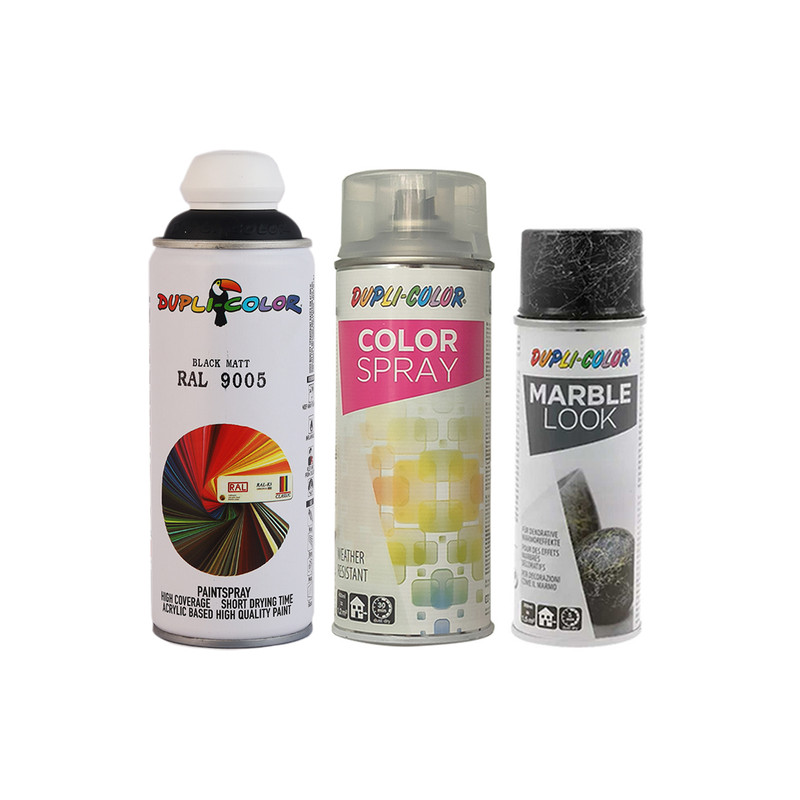 اسپری مرمر سفید و کیلر و رنگ مشکی مات دوپلی کالر مدل 9005 حجم 400 میلی لیتر