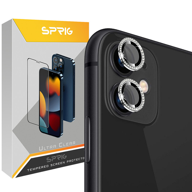 محافظ لنز دوربین اسپریگ مدل Ring metal Diamond مناسب برای گوشی موبایل اپل Iphone 11