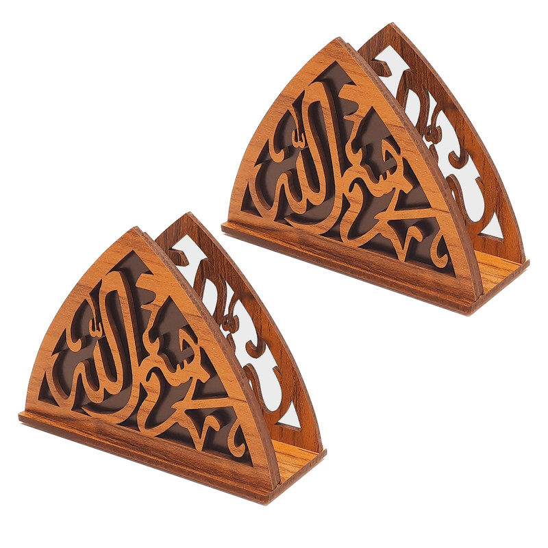 خرید و قیمت جای دستمال کاغذی چوبی تیکما مدل مذهبی کد KIT D5B بسته 2 عددی