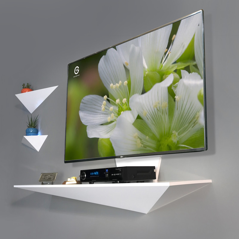 میز تلویزیون دیواری راهپود مدل نیلوفر A113 به همراه طبقه دیواری