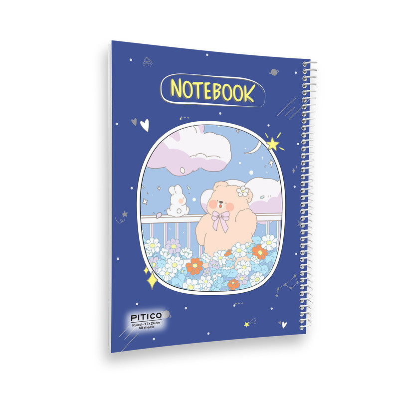 خرید و قیمت دفتر مشق 60 برگ پیتیکو مدل مجلد طرح خرس و خرگوش کد 362