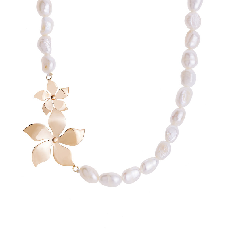 گردنبند طلا 18 عیار زنانه گالری شیدا مجد مدل گل باروک کد 02