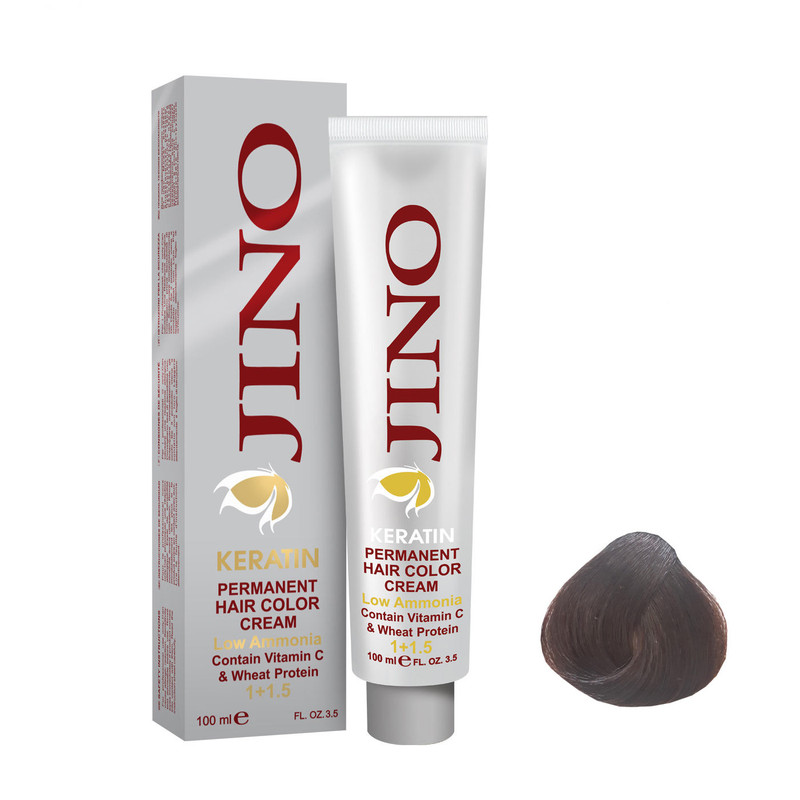 رنگ مو ژینو سری Cendre شماره 4.1 حجم 100 میلی لیتر رنگ قهوه ای دودی متوسط