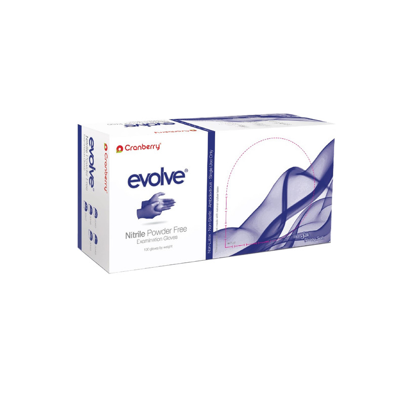خرید و قیمت دستکش کرنبری مدل evolve سایز S بسته 100 عددی