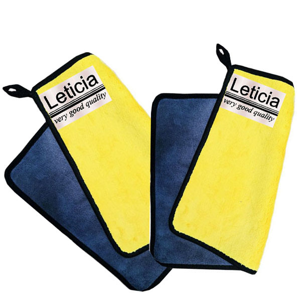 دستمال نظافت خودرو لتیسیا مدل سوپر میکروفایبر کد T-9833987 بسته 2 عددی