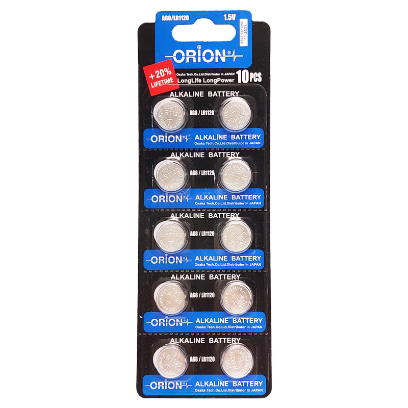 باتری ساعت اوریون مدل َAG8 کد LR1120 بسته 10 عددی