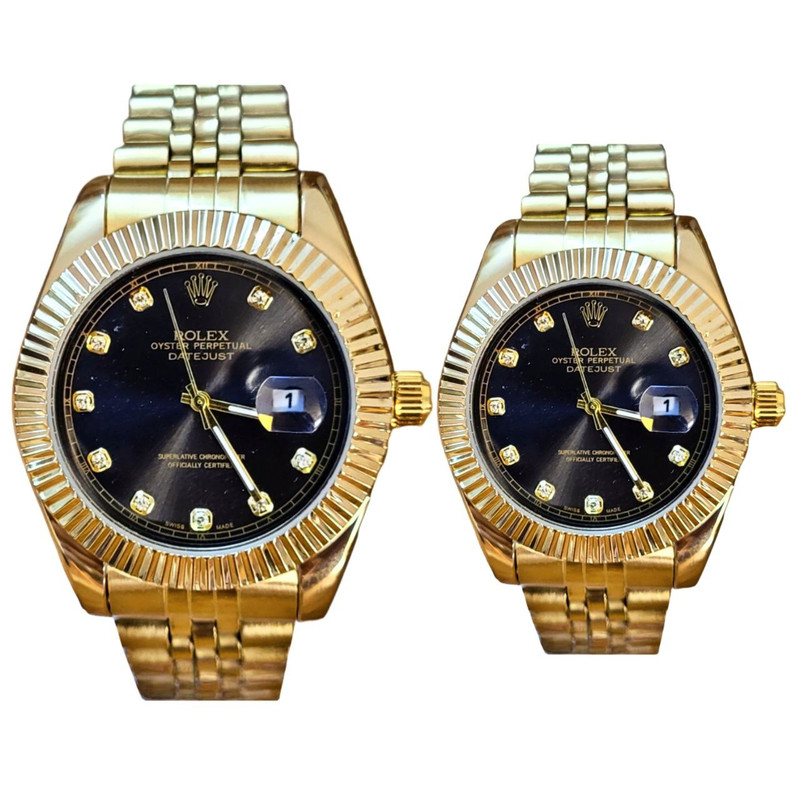 خرید و قیمت ست ساعت مچی عقربه ای رولکس مدل دیت جاست_ful_gld_m