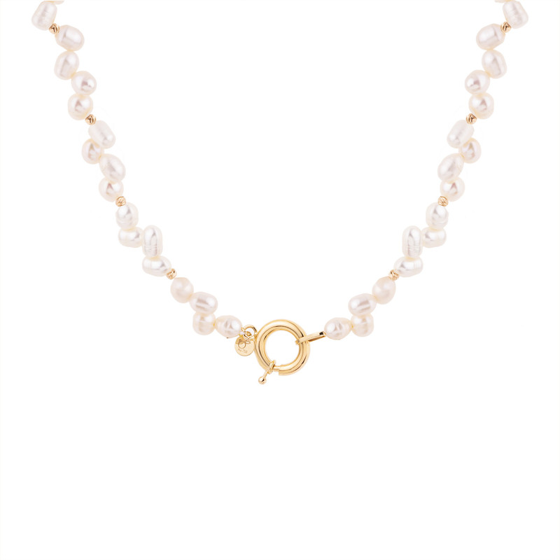 خرید و قیمت گردنبند طلا 18 عیار زنانه گالری شیدا مجد مدل قفل مدبر البرنارد گندمی