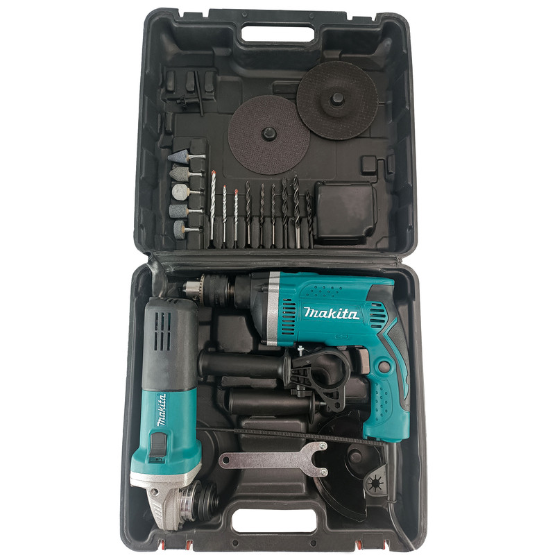 دریل چکشی و مینی فرز ماکیتا مدل 9555HN-HP1630 مجموعه 25 عددی