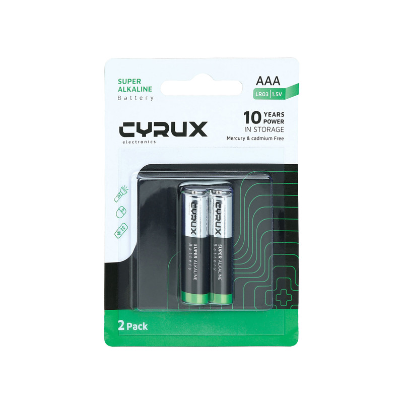 خرید و قیمت باتری نیم قلمی سایروکس مدل سوپر آلکالاین کد LR03 بسته دو عددی