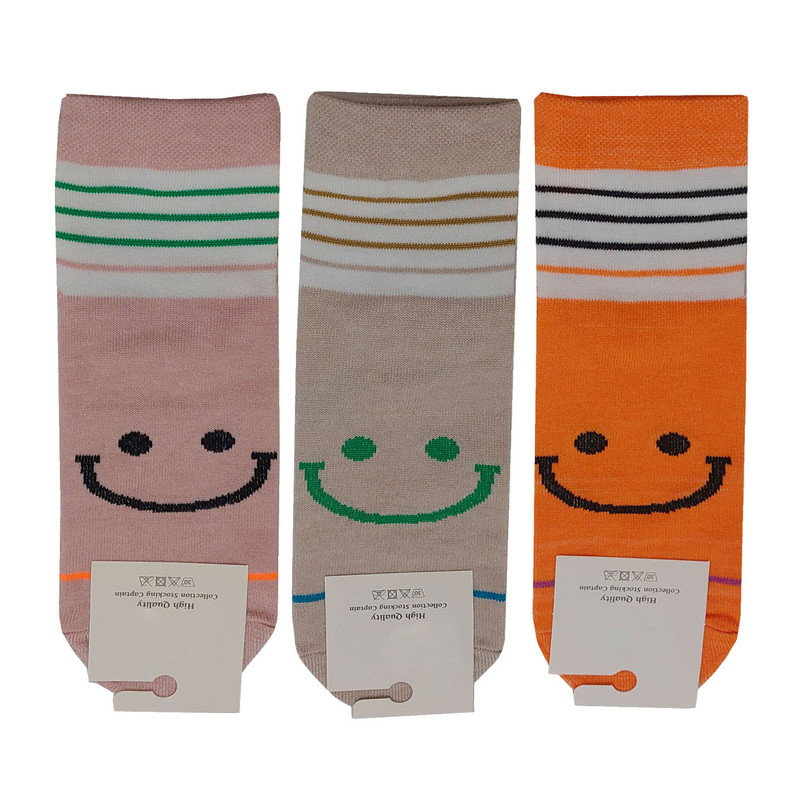 جوراب ساق کوتاه زنانه مدل لبخند کد1 بسته 3 عددی