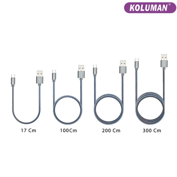 کابل تبدیل USB به USB - C کلومن مدل KD - 19 مجموعه 4 عددی 00